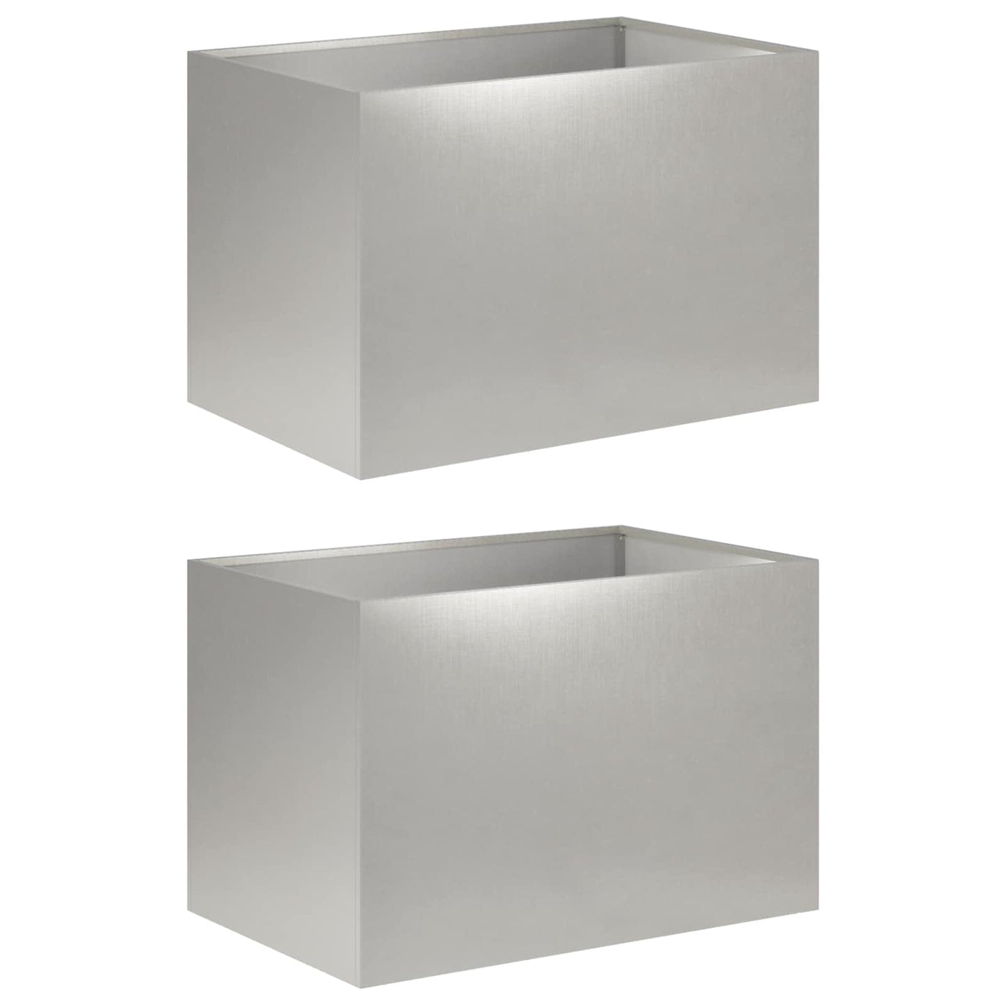 Plantenbak 2 st zilver 50 x 40 x 40 cm Roestvrij staal