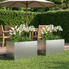Plantenbak 50x40x40 cm gegalvaniseerd staal 2 stuks zilver