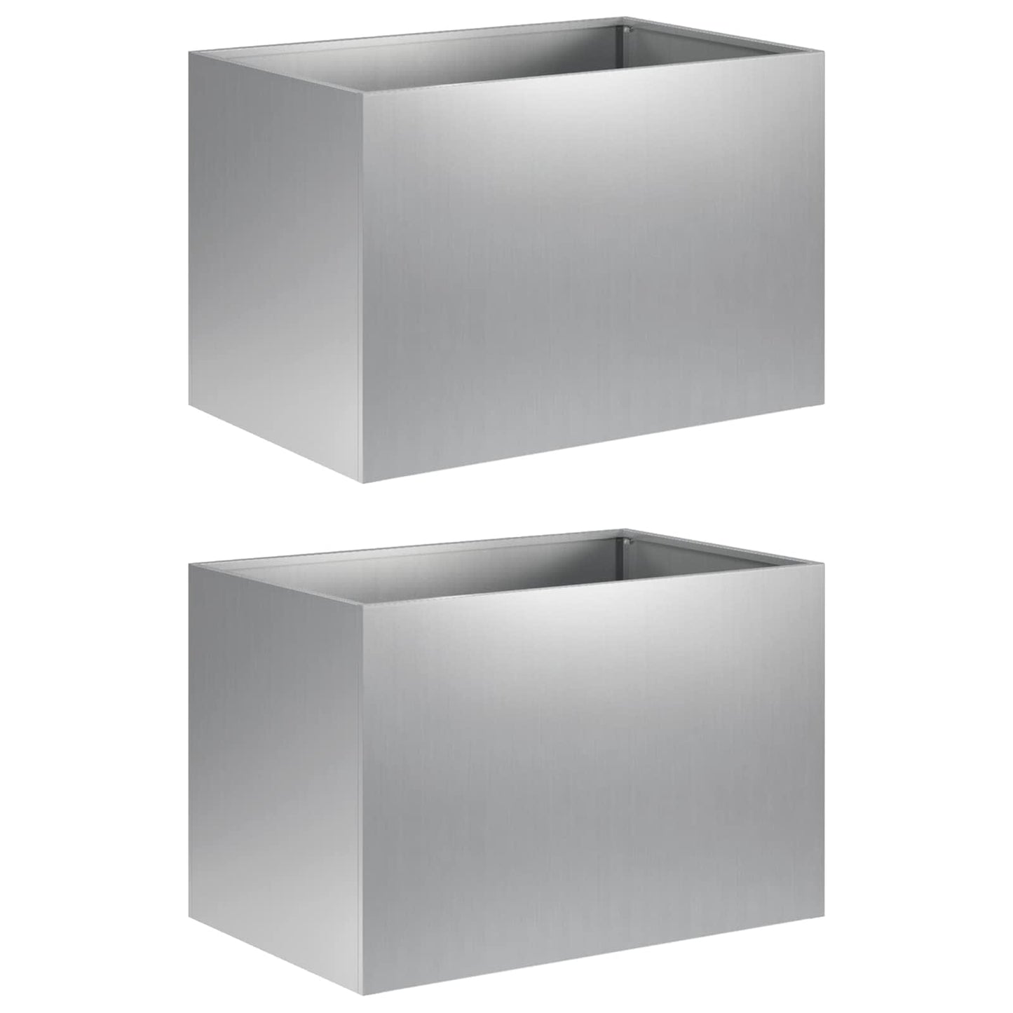 Plantenbak 2 st zilver 50 x 40 x 40 cm Gegalvaniseerd staal