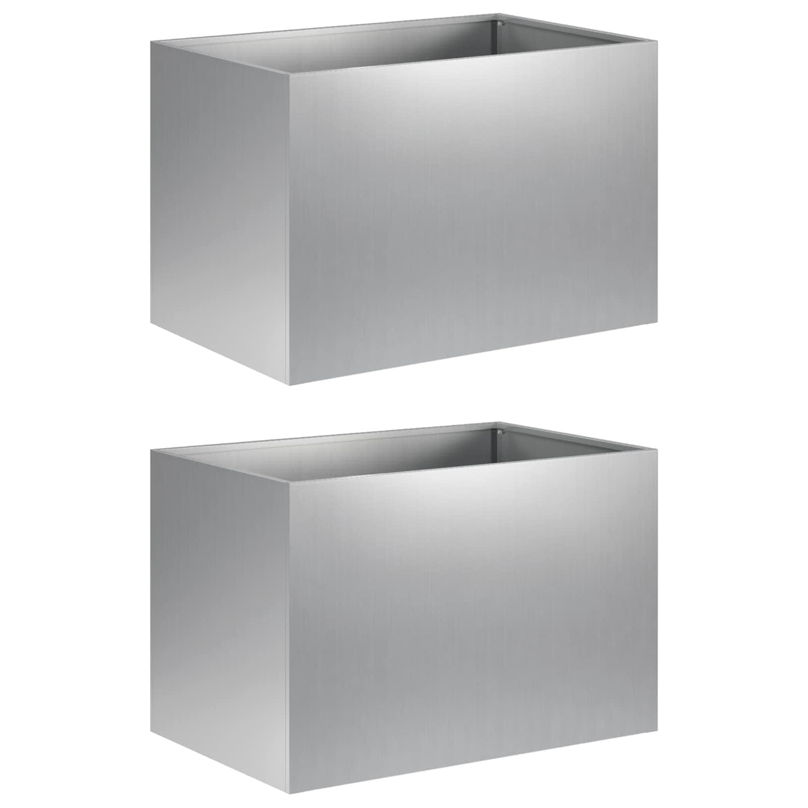 Plantenbak 2 st zilver 50 x 40 x 40 cm Gegalvaniseerd staal