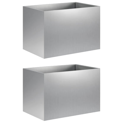 Plantenbak 2 st zilver 50 x 40 x 40 cm Gegalvaniseerd staal