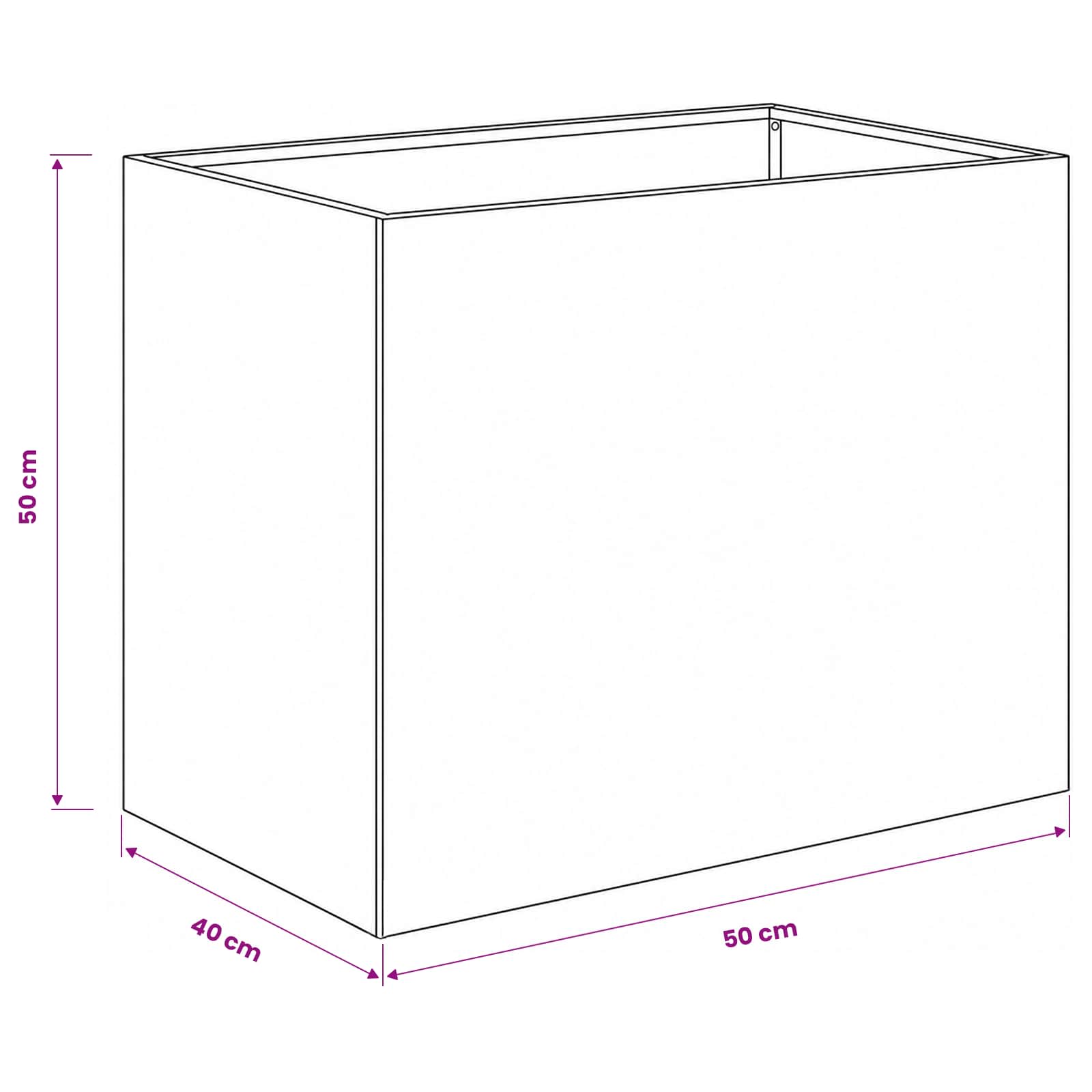 Plantenbak Zwart 50 x 40 x 50 cm Koudgewalst staal