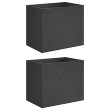 Plantenbak 2 st Zwart 50 x 40 x 50 cm Koudgewalst staal