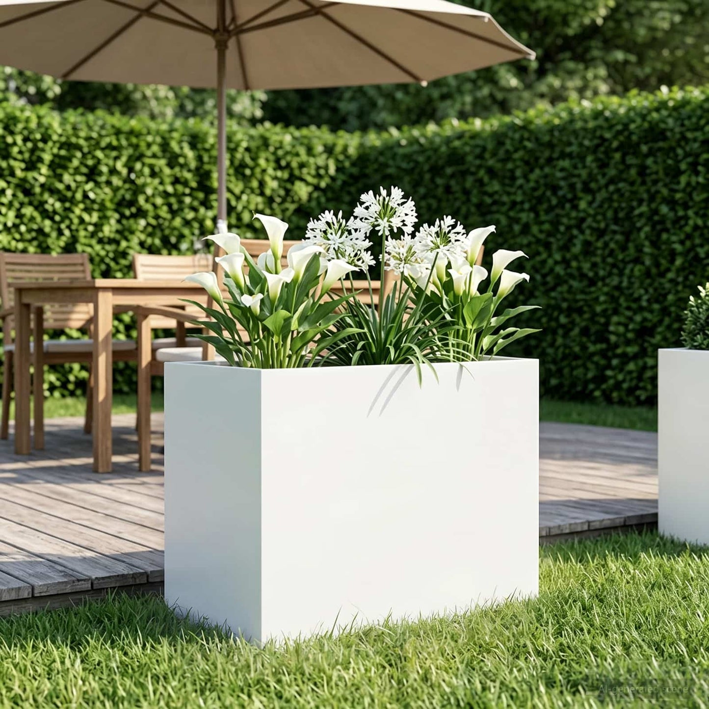 Plantenbak Wit 50 x 40 x 50 cm Koudgewalst staal
