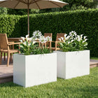 Plantenbak 50x40x50 cm koudgewalst staal wit set van 2