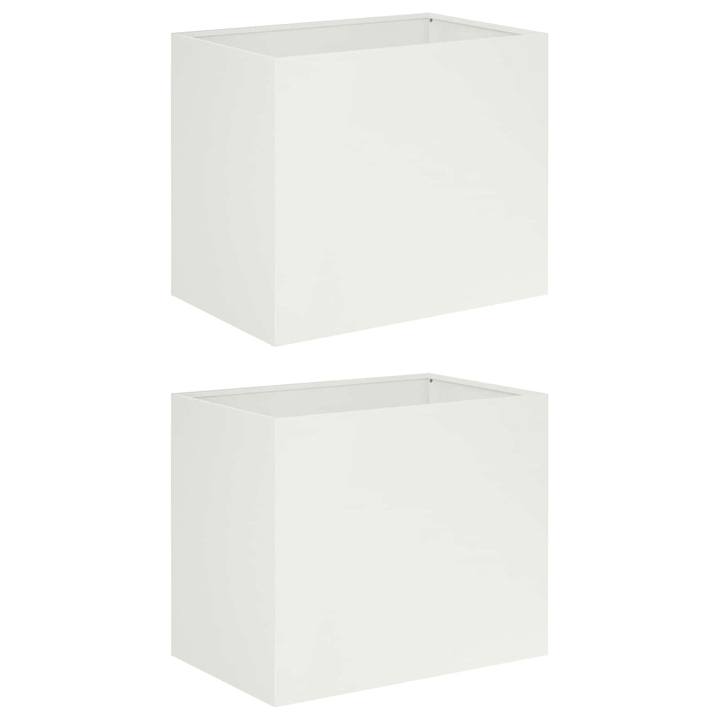 Plantenbak 2 st Wit 50 x 40 x 50 cm Koudgewalst staal