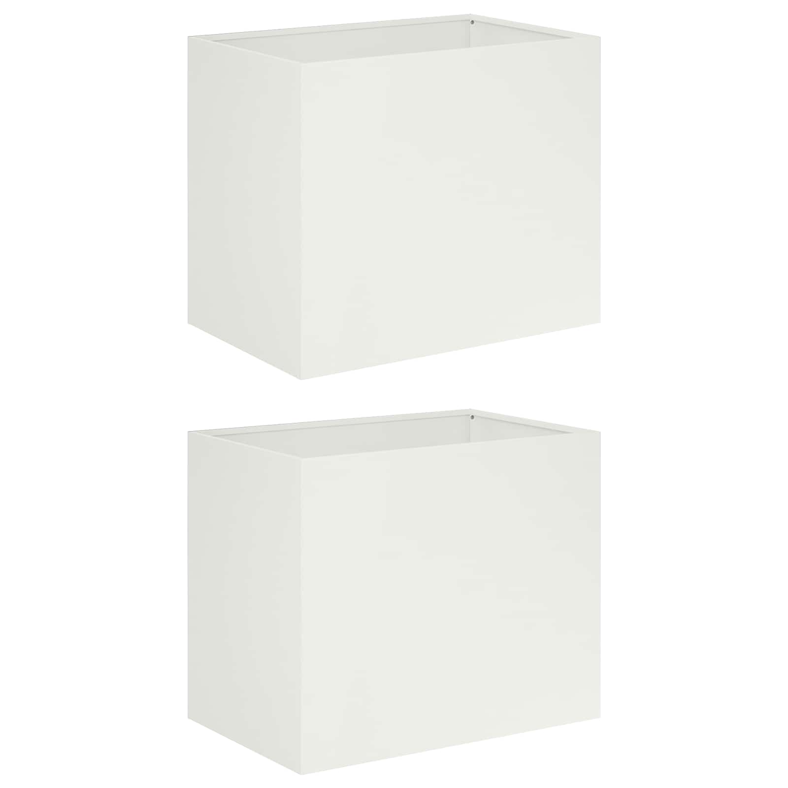 Plantenbak 2 st Wit 50 x 40 x 50 cm Koudgewalst staal