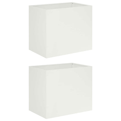 Plantenbak 2 st Wit 50 x 40 x 50 cm Koudgewalst staal