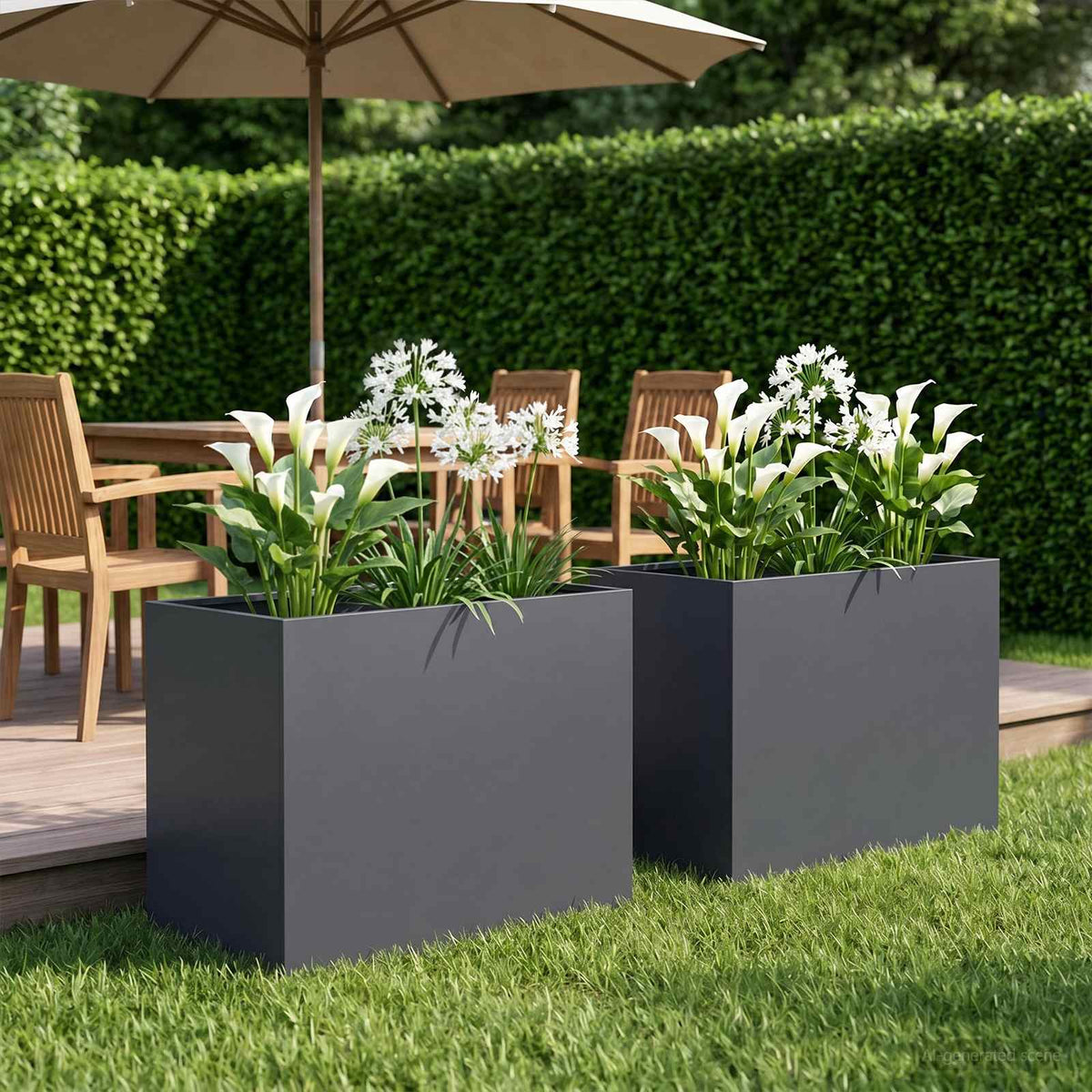Plantenbak 2 st Antraciet 50 x 40 x 50 cm Koudgewalst staal