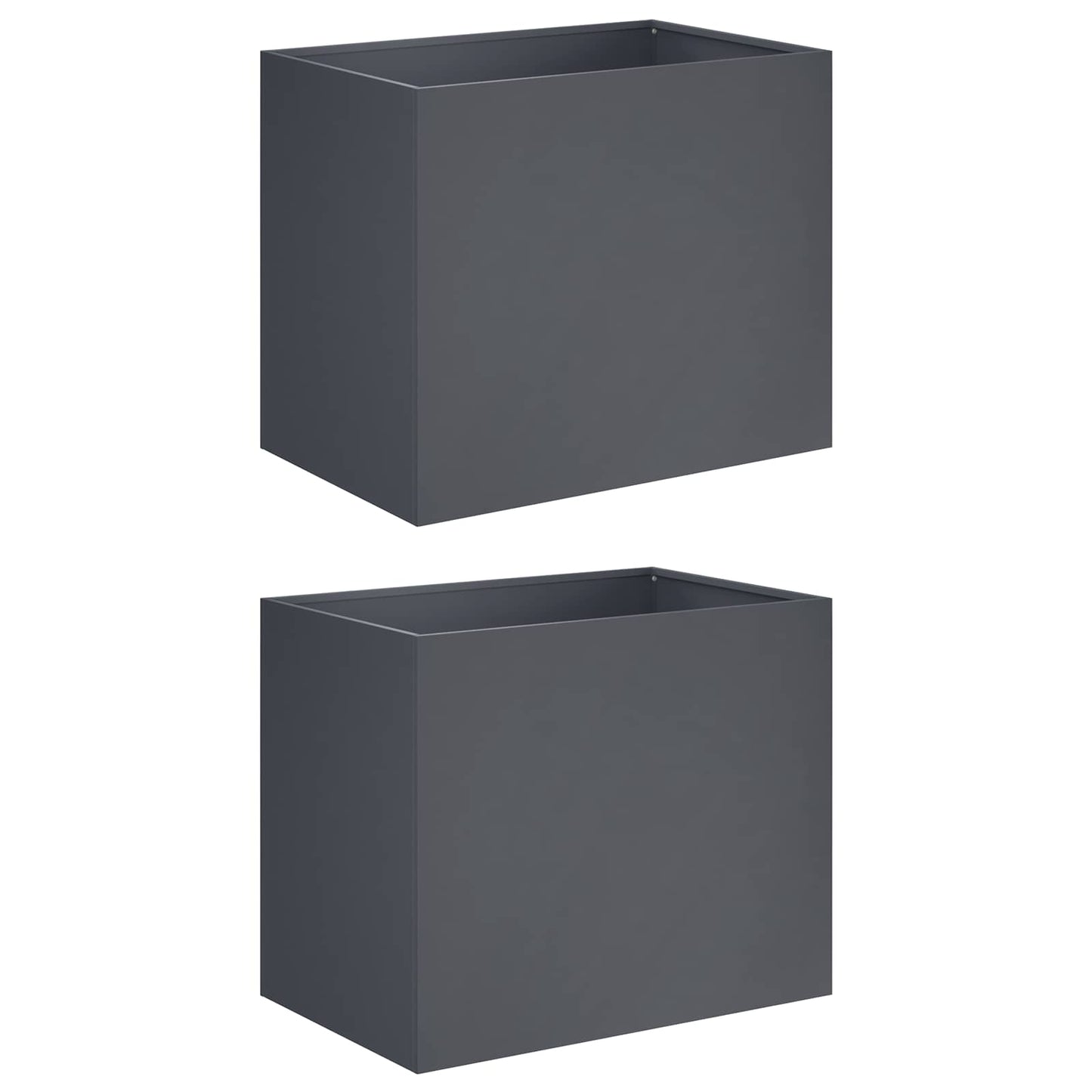 Plantenbak 2 st Antraciet 50 x 40 x 50 cm Koudgewalst staal