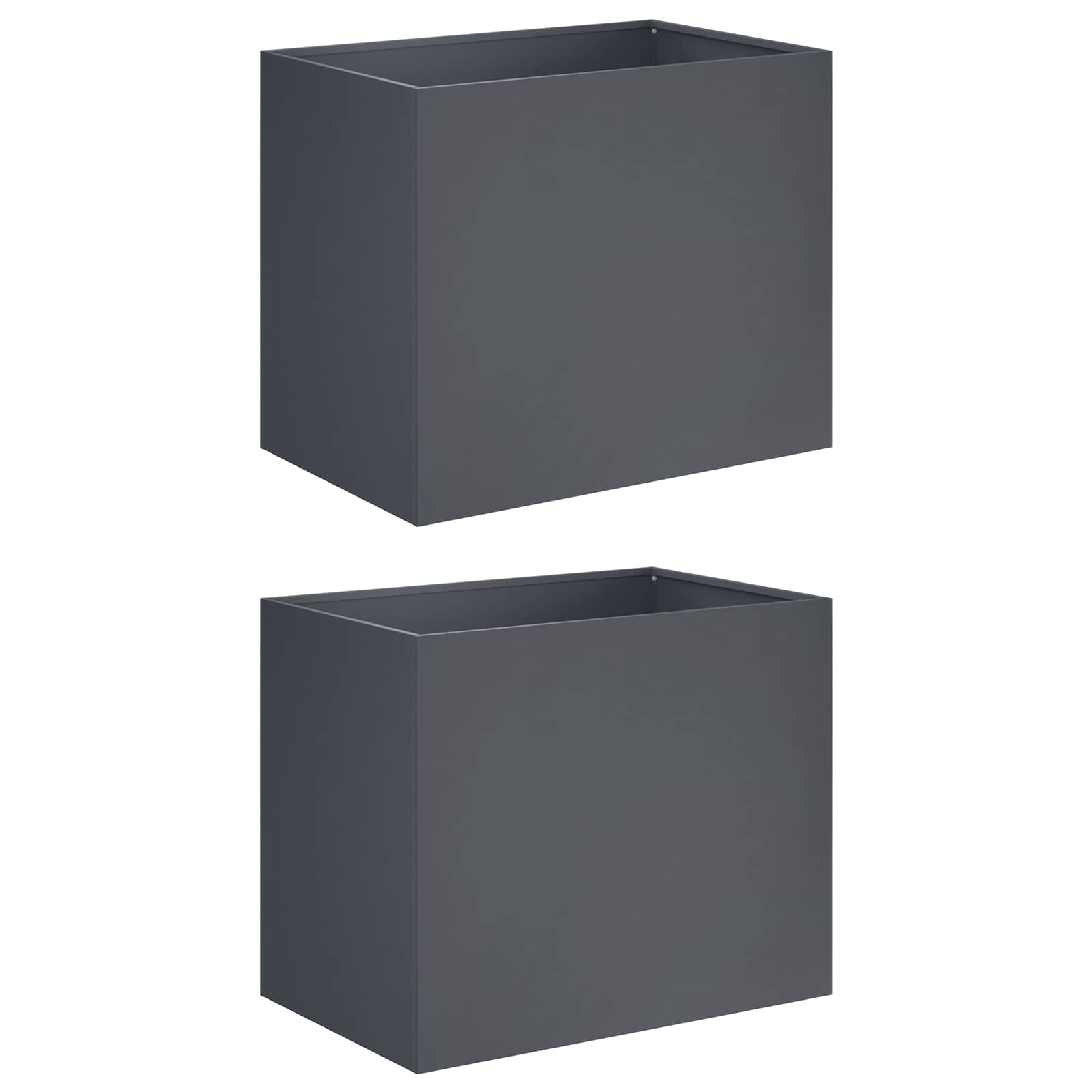 Plantenbak 2 st Antraciet 50 x 40 x 50 cm Koudgewalst staal