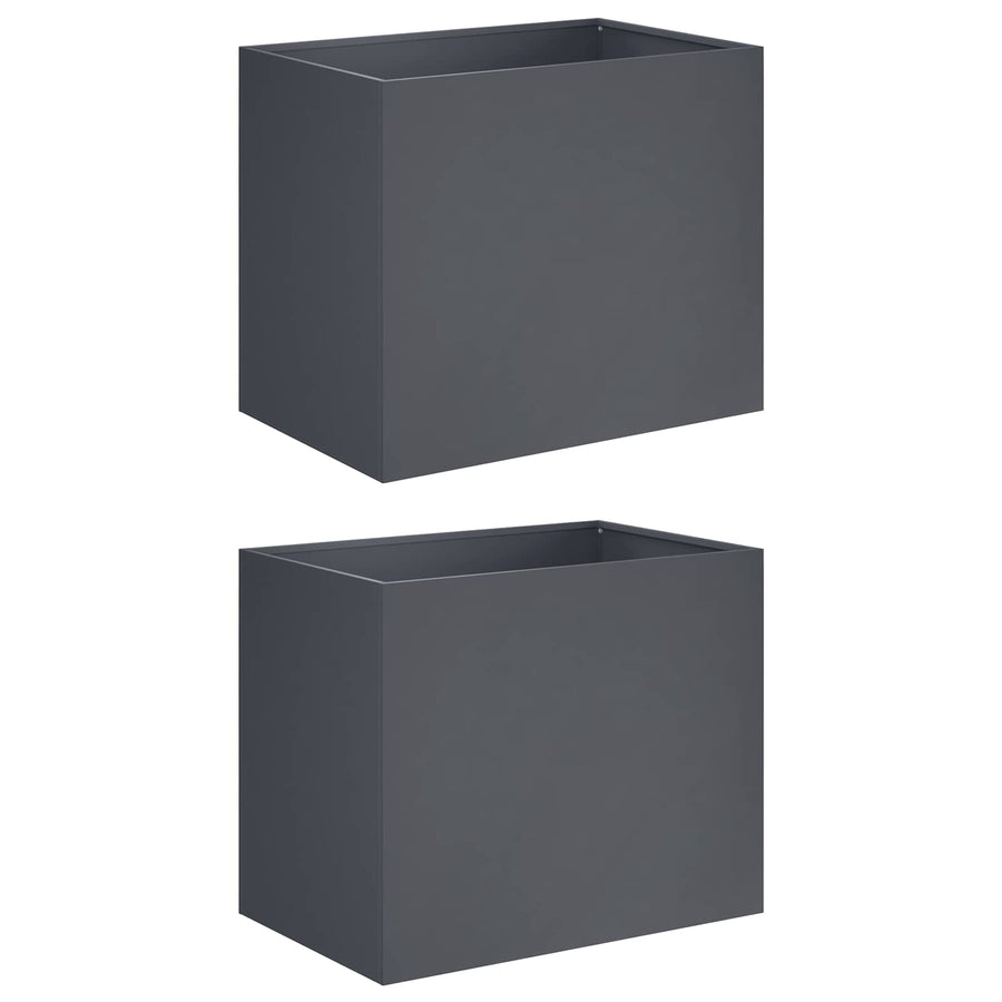 Plantenbak 2 st Antraciet 50 x 40 x 50 cm Koudgewalst staal