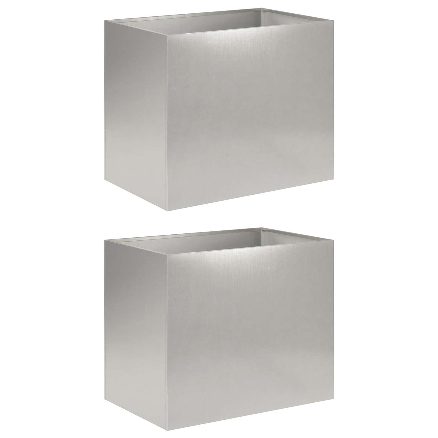 Plantenbak 2 st zilver 50 x 40 x 50 cm Roestvrij staal