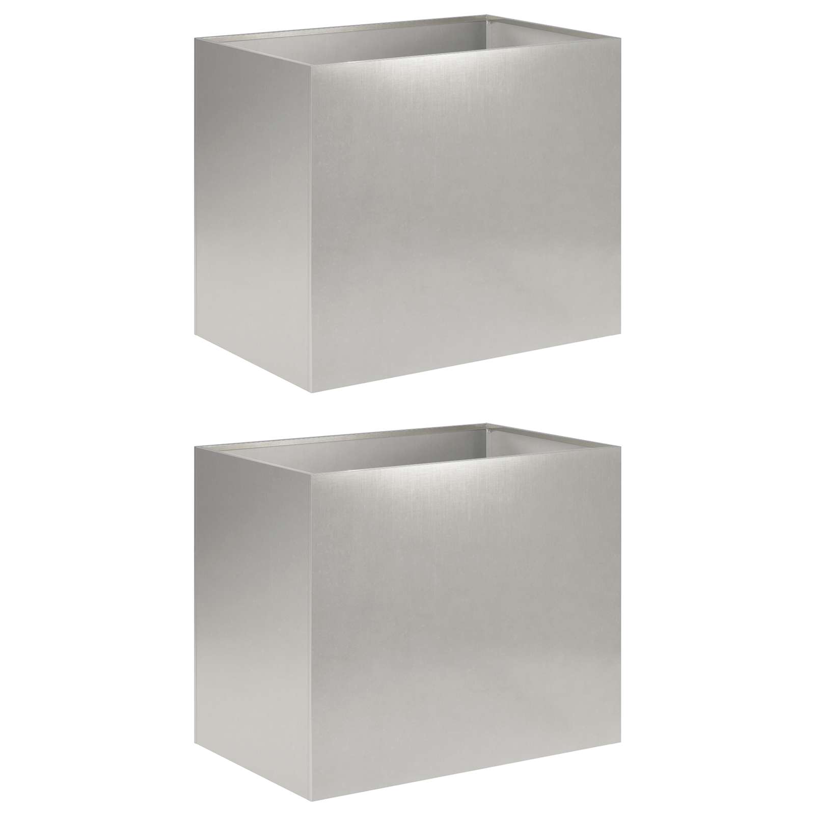Plantenbak 2 st zilver 50 x 40 x 50 cm Roestvrij staal