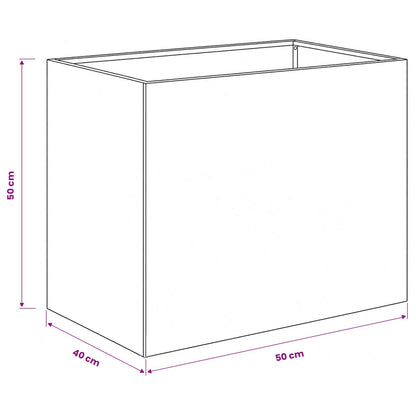 Plantenbak 2 st zilver 50 x 40 x 50 cm Roestvrij staal