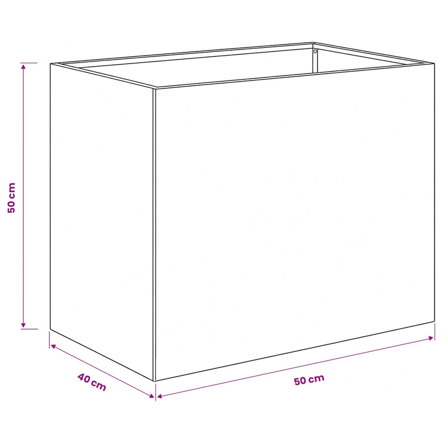 Plantenbak zilver 50 x 40 x 50 cm Gegalvaniseerd staal