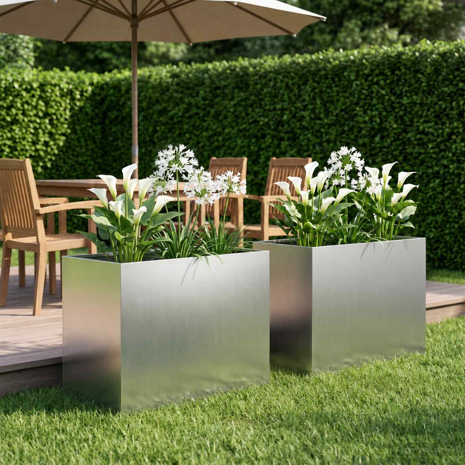 Plantenbak 2 st zilver 50 x 40 x 50 cm Gegalvaniseerd staal