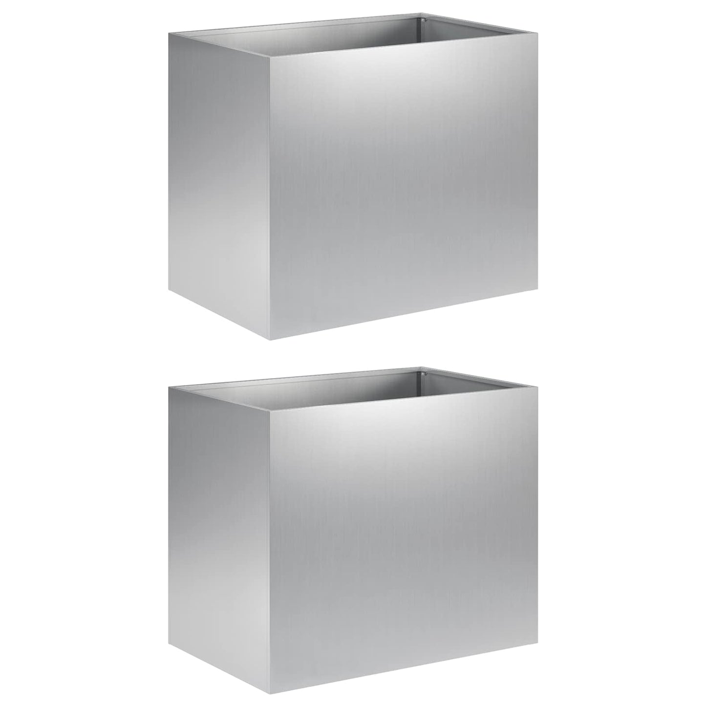 Plantenbak 2 st zilver 50 x 40 x 50 cm Gegalvaniseerd staal