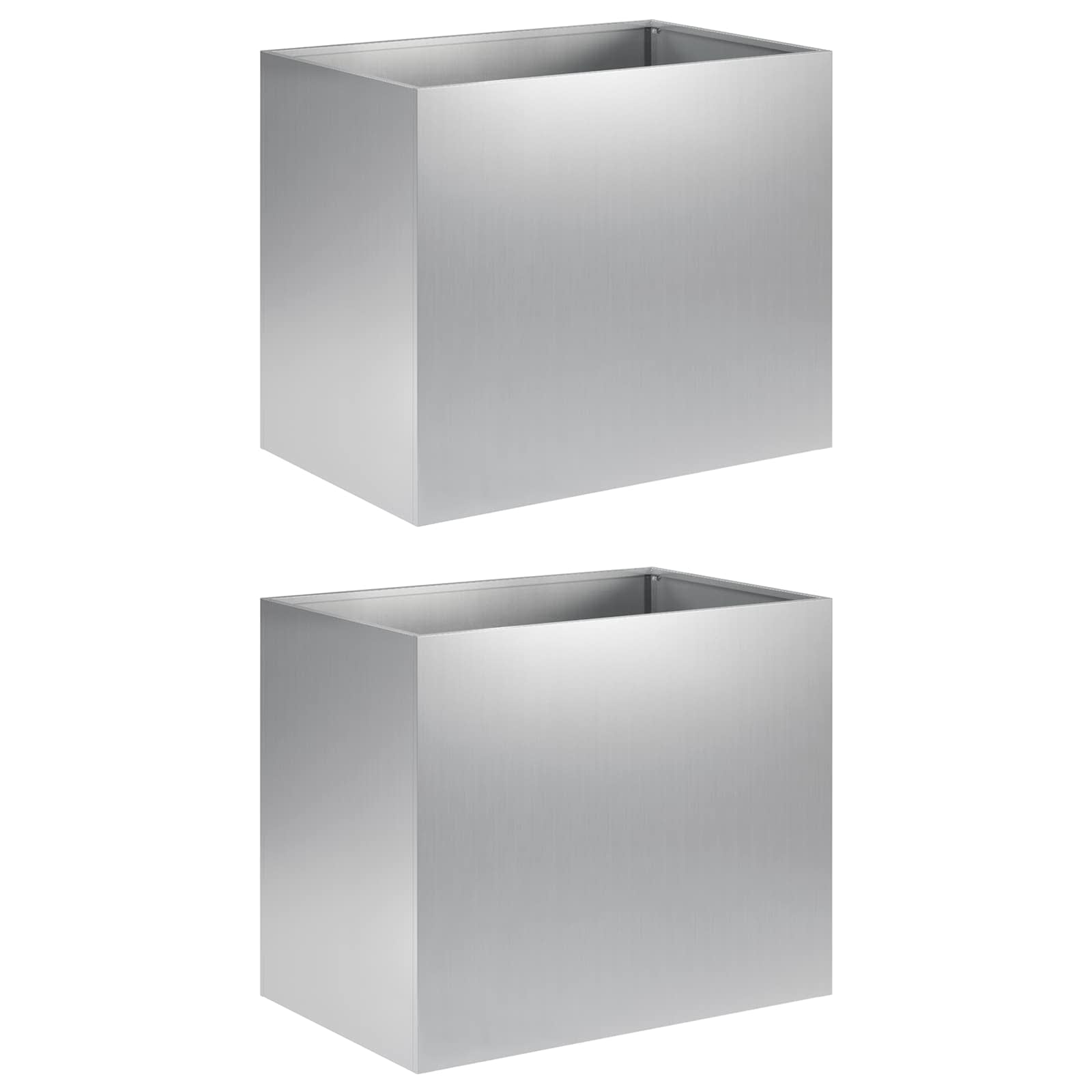 Plantenbak 2 st zilver 50 x 40 x 50 cm Gegalvaniseerd staal