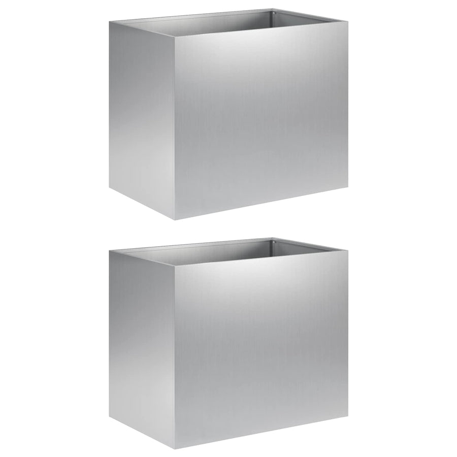 Plantenbak 2 st zilver 50 x 40 x 50 cm Gegalvaniseerd staal