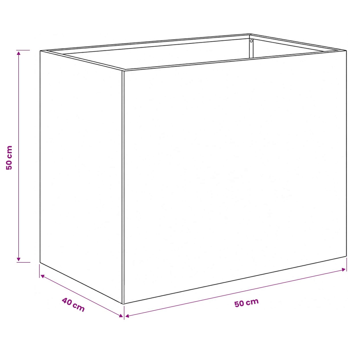 Plantenbak Roestkleurig 50 x 40 x 50 cm weervast staal