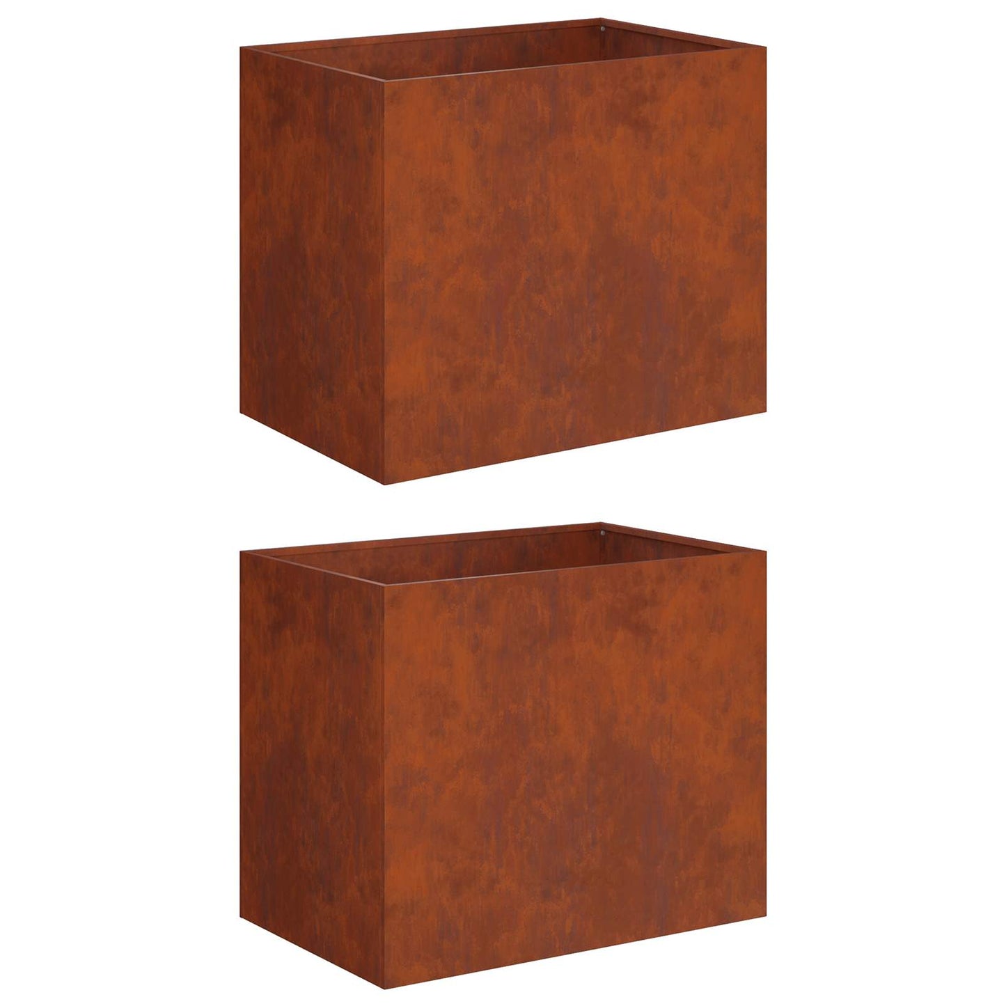 Plantenbak 2 st Roestkleurig 50 x 40 x 50 cm weervast staal