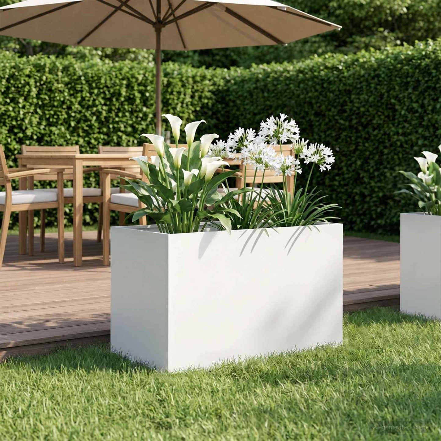 Plantenbak Wit 60 x 40 x 40 cm Koudgewalst staal