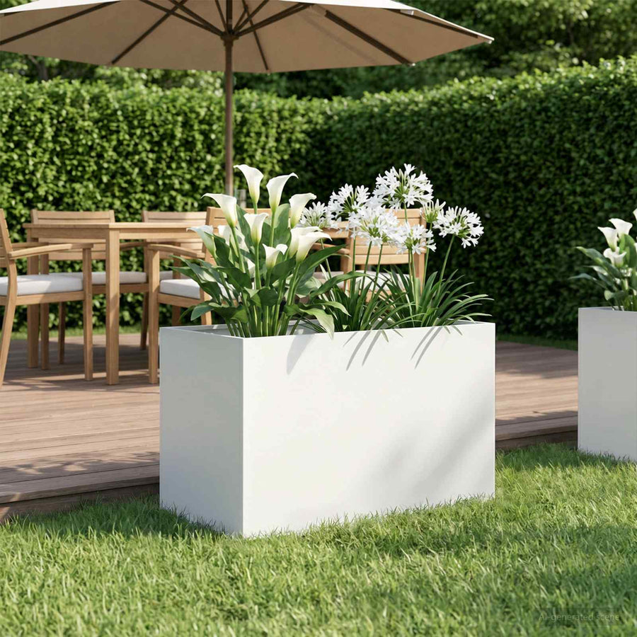 Plantenbak Wit 60 x 40 x 40 cm Koudgewalst staal
