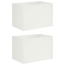 Plantenbak 2 st Wit 60 x 40 x 40 cm Koudgewalst staal