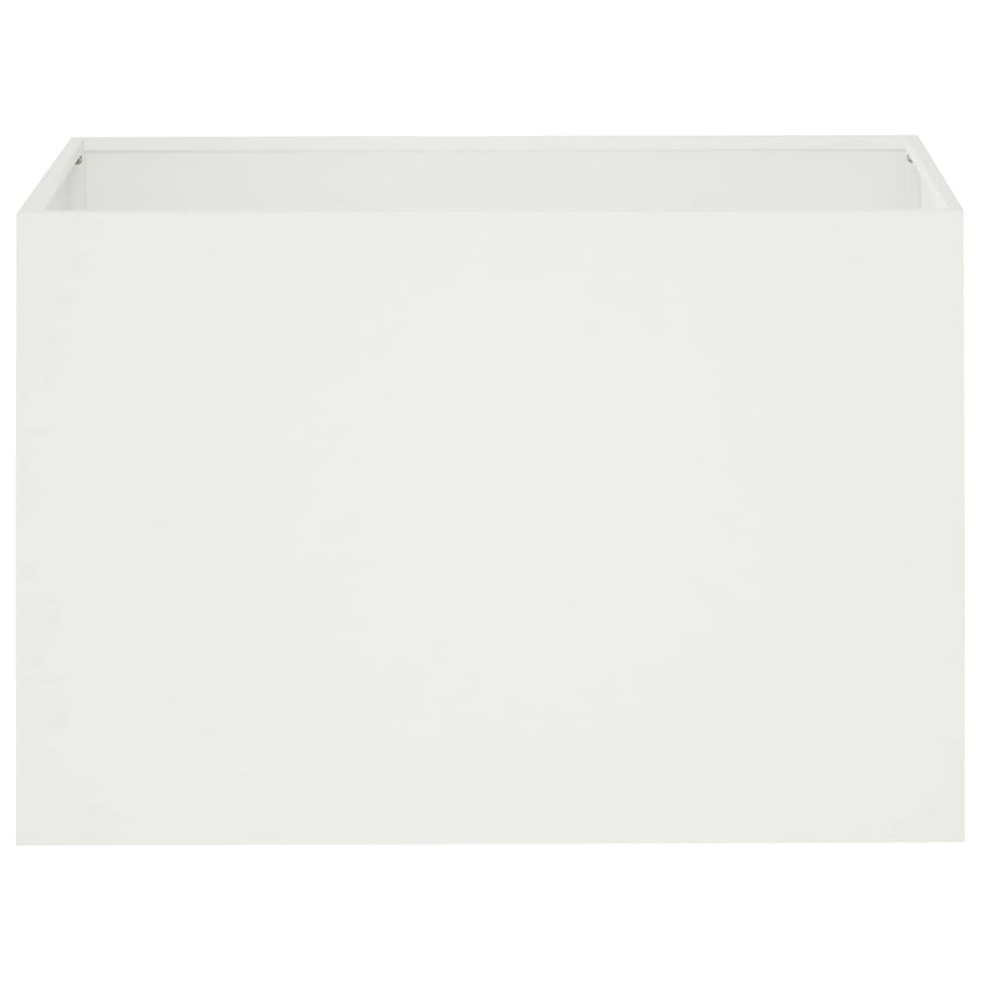 Plantenbak 2 st Wit 60 x 40 x 40 cm Koudgewalst staal