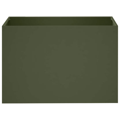 Plantenbak 2 st Olijfgroen 60 x 40 x 40 cm Koudgewalst staal