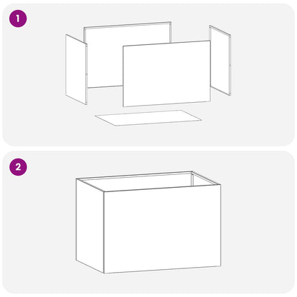 Plantenbak zilver 60 x 40 x 40 cm Roestvrij staal