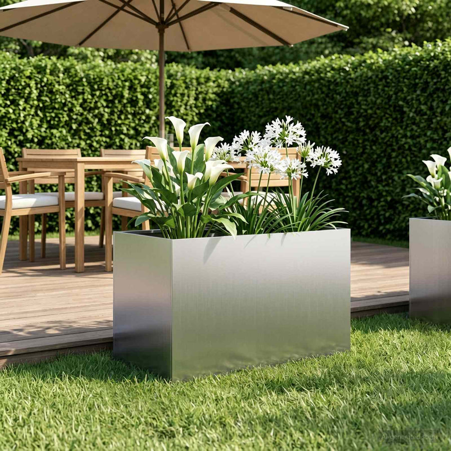 Plantenbak zilver 60 x 40 x 40 cm Gegalvaniseerd staal