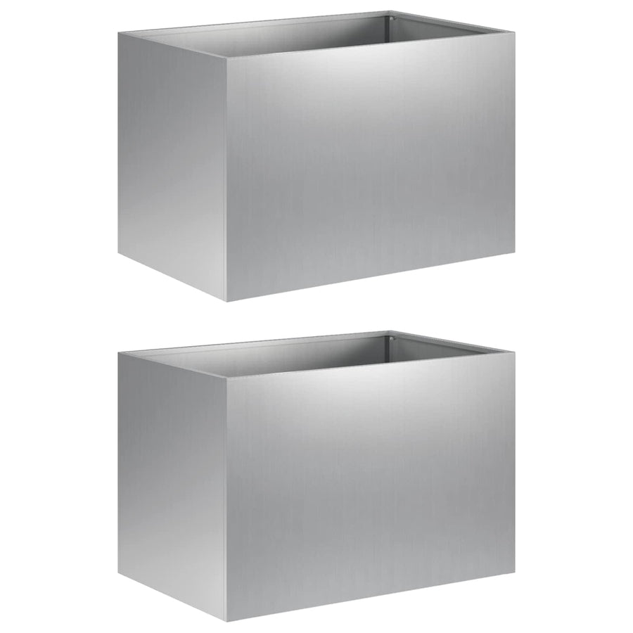 Plantenbak 2 st zilver 60 x 40 x 40 cm Gegalvaniseerd staal