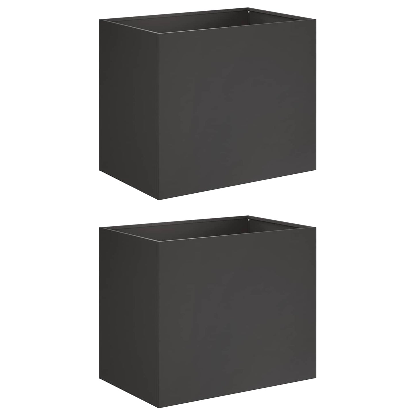 Plantenbak 2 st Zwart 60 x 40 x 50 cm Koudgewalst staal