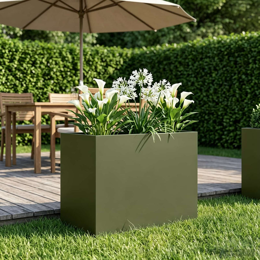 Plantenbak Olijfgroen 60 x 40 x 50 cm Koudgewalst staal
