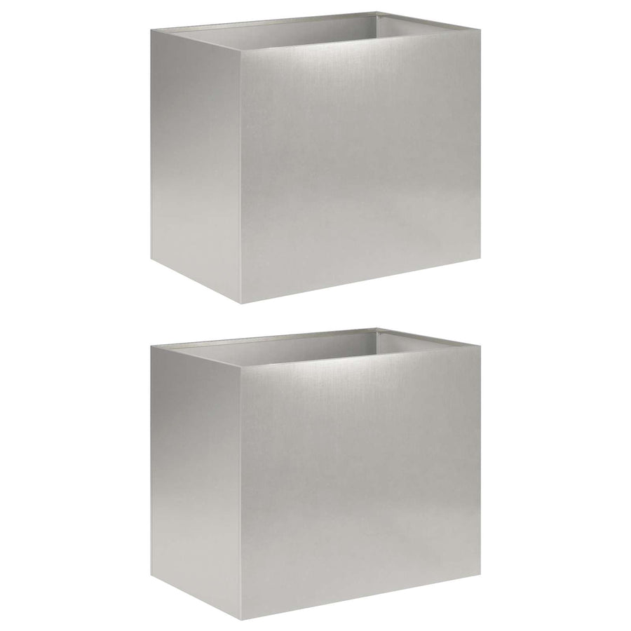 Plantenbak 2 st zilver 60 x 40 x 50 cm Roestvrij staal