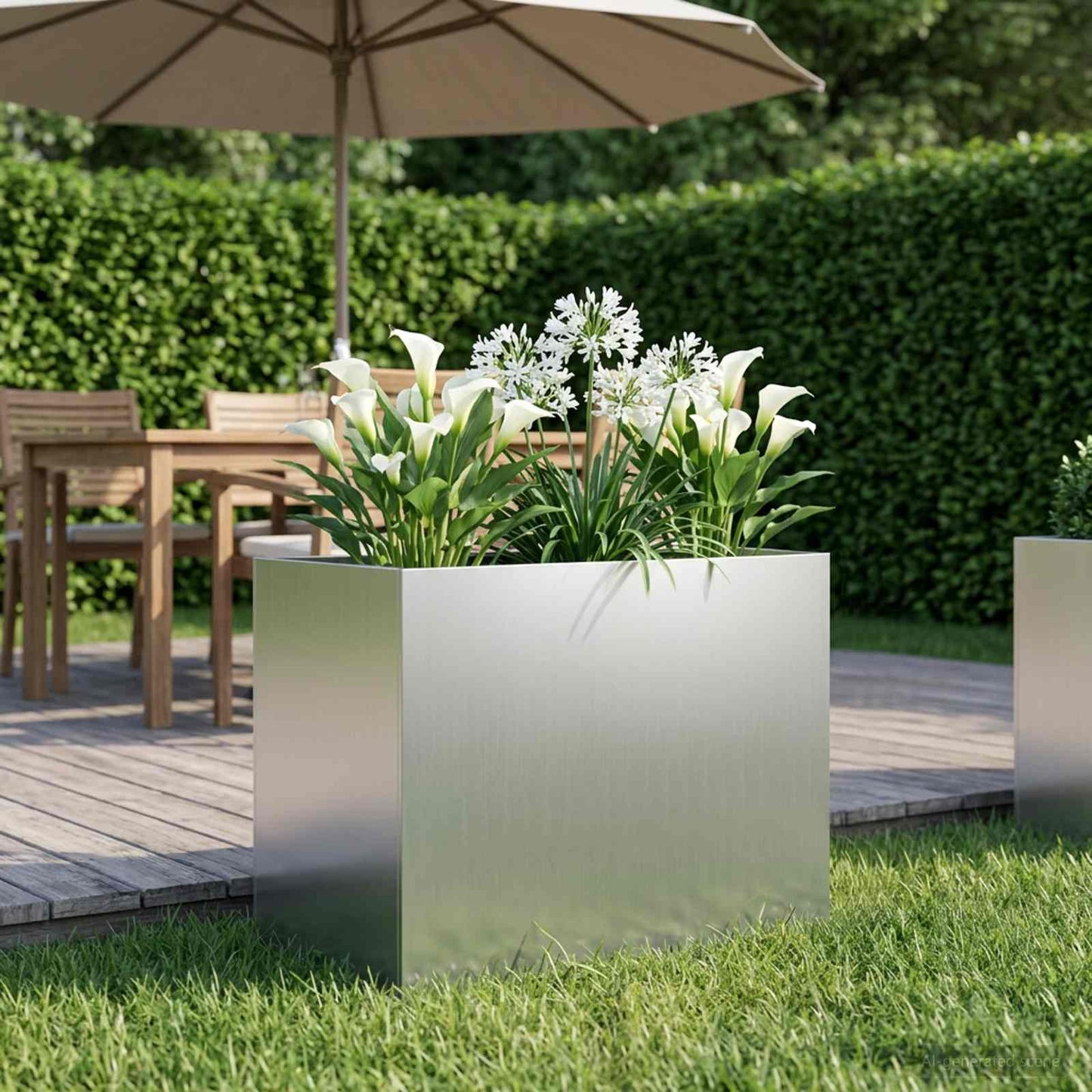 Plantenbak zilver 60 x 40 x 50 cm Gegalvaniseerd staal