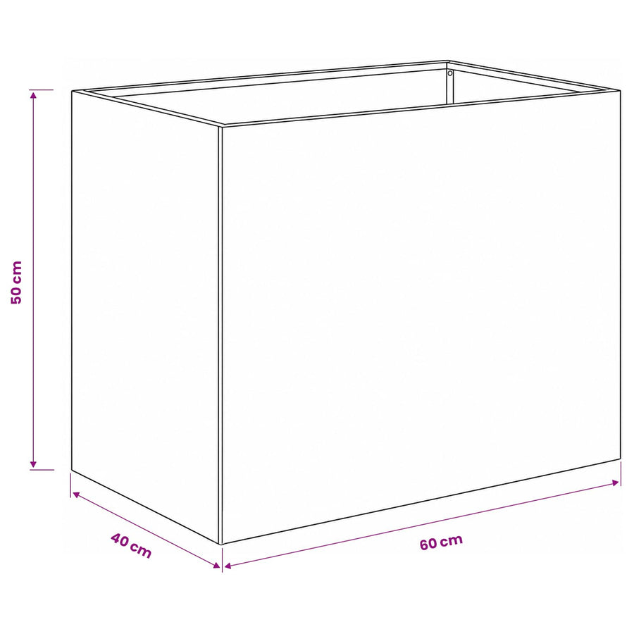 Plantenbak zilver 60 x 40 x 50 cm Gegalvaniseerd staal