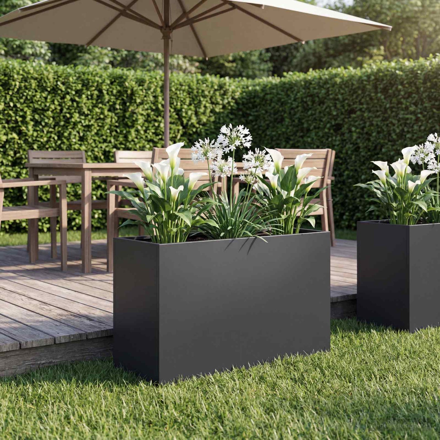 Plantenbak Zwart 80 x 40 x 50 cm Koudgewalst staal