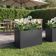 Plantenbak 80x40x50 cm koudgewalst staal zwart
