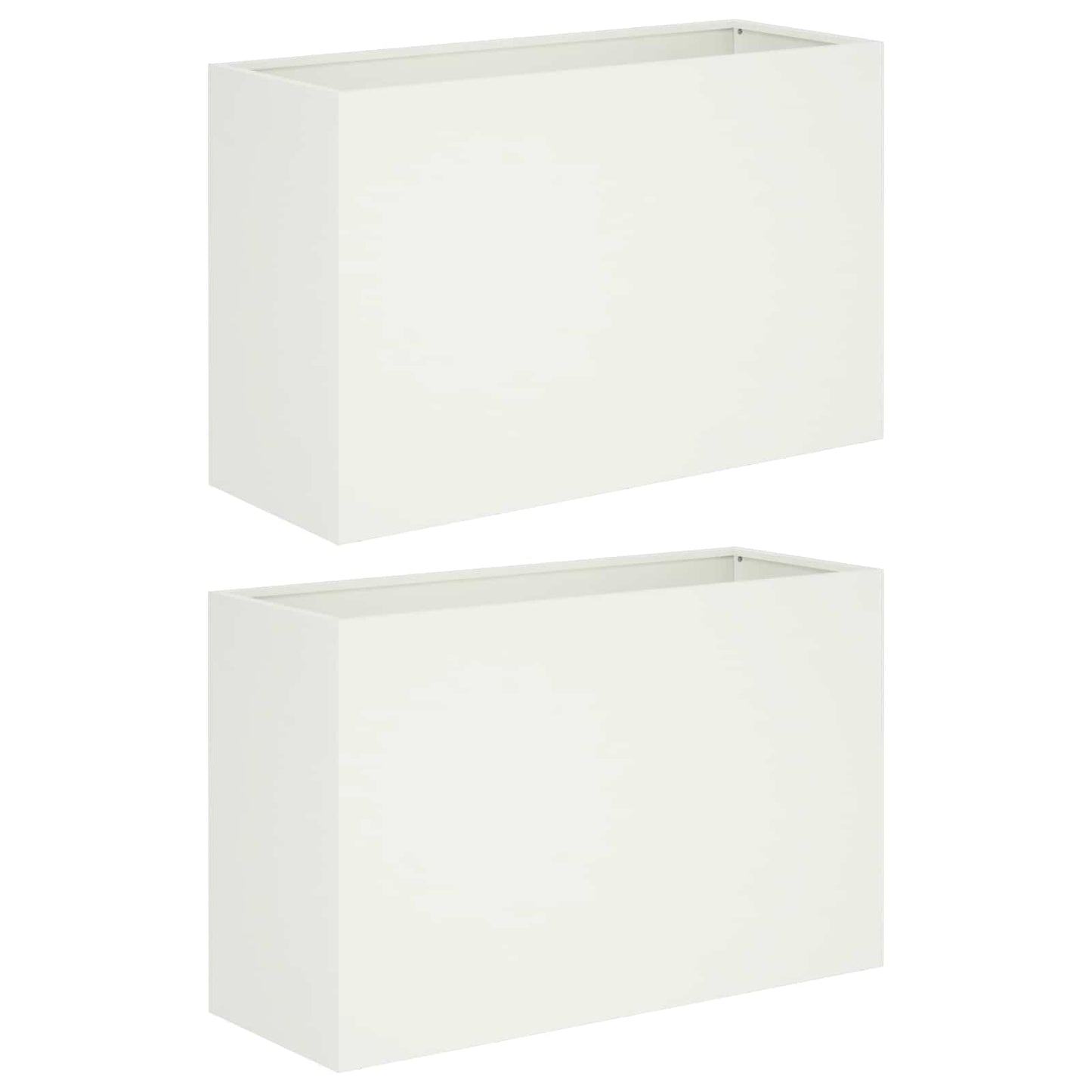 Plantenbak 2 st Wit 80 x 40 x 50 cm Koudgewalst staal