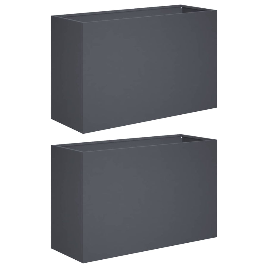 Plantenbak 2 st Antraciet 80 x 40 x 50 cm Koudgewalst staal
