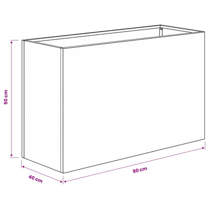 Plantenbak zilver 80 x 40 x 50 cm Roestvrij staal