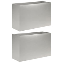 Plantenbak 2 st zilver 80 x 40 x 50 cm Roestvrij staal