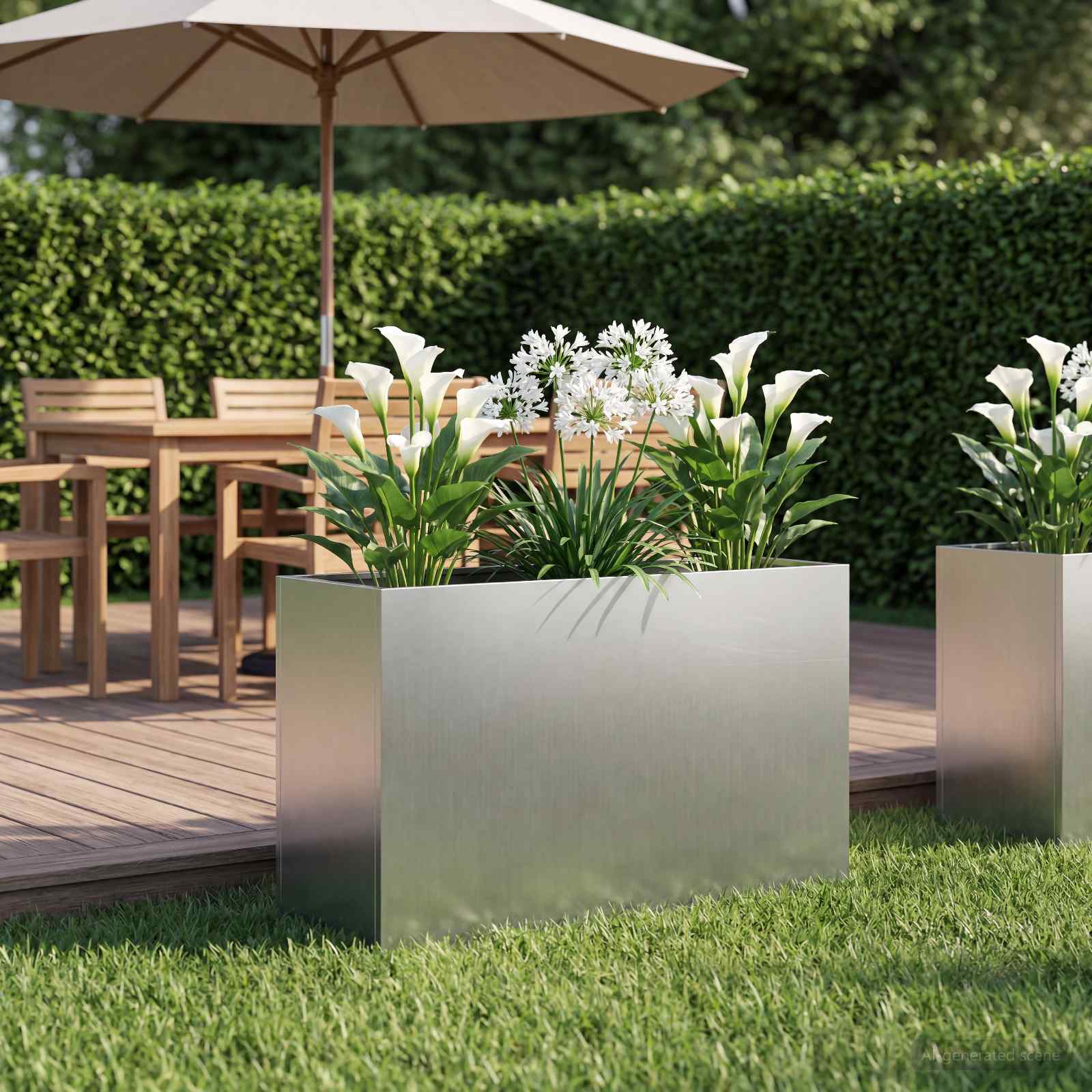 Plantenbak zilver 80 x 40 x 50 cm Gegalvaniseerd staal