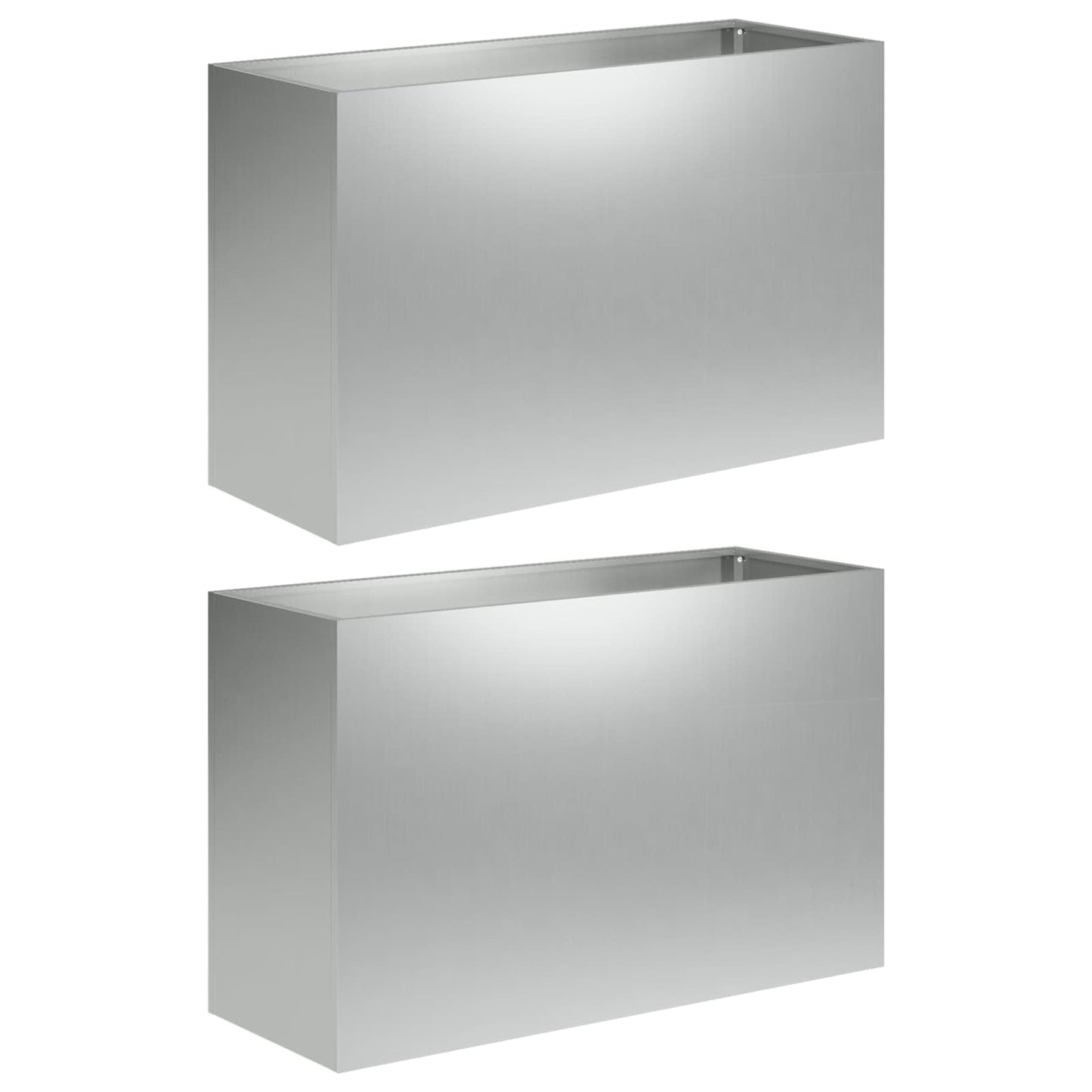 Plantenbak 2 st zilver 80 x 40 x 50 cm Gegalvaniseerd staal