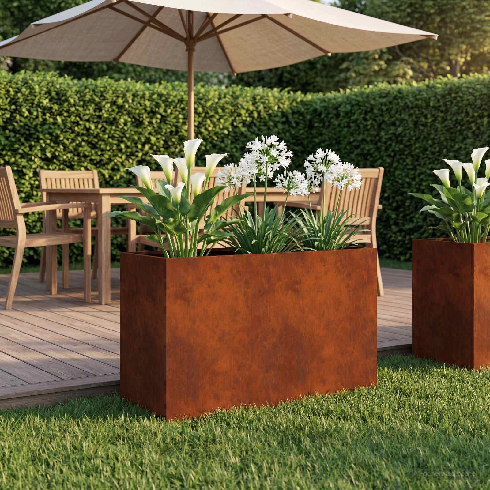 Plantenbak Roestkleurig 80 x 40 x 50 cm weervast staal