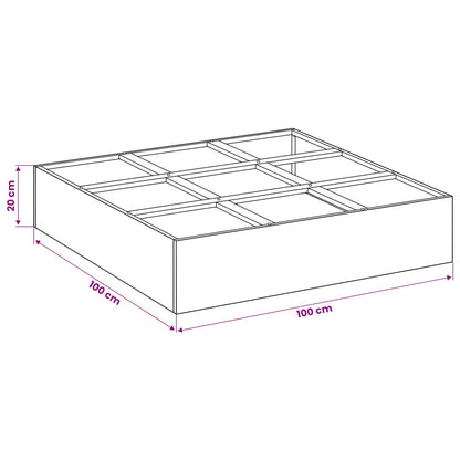 Plantenbak Zwart 100 x 100 x 20 cm Koudgewalst staal