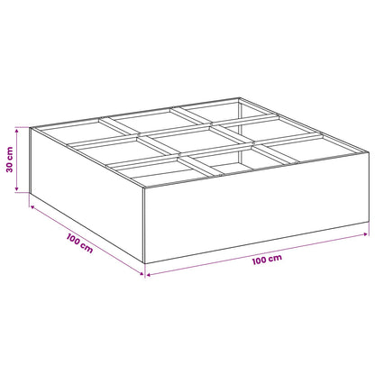 Plantenbak zilver 100 x 100 x 20 cm Gegalvaniseerd staal
